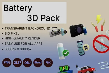 Battery 3D Icon Pack