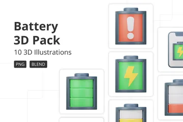 Battery 3D Icon Pack