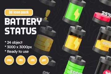 Battery Status 3D Icon Pack