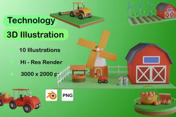 Bauernhof 3D Illustration Pack