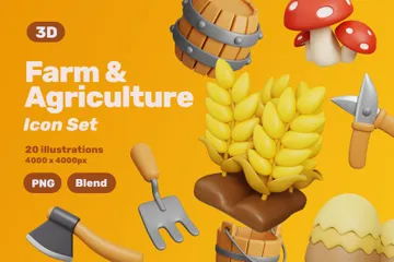 Bauernhof & Landwirtschaft 3D Icon Pack