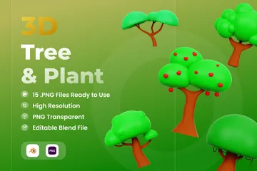 Baum & Pflanze 3D Icon Pack