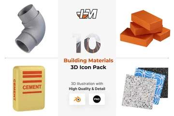 Baumaterial 3D Icon Pack