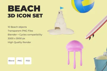 Beach 3D Icon Pack