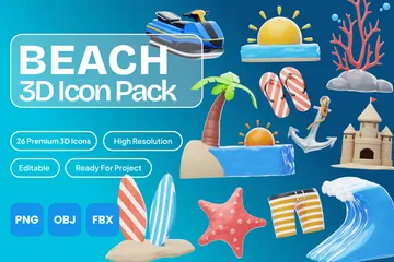 BEACH 3D Icon Pack