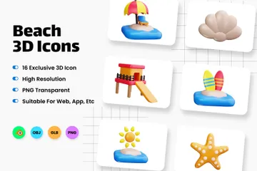 Beach 3D Icon Pack