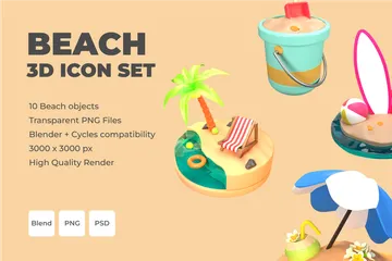 Beach 3D Icon Pack