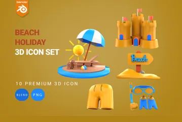 Beach Holiday 3D Icon Pack