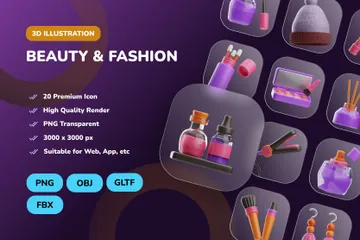 Beauty And Fashion 3D Icon Pack