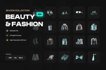 Beauty And Fashion 3D Icon Pack