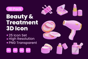 Beauty And Treatment 3D Icon Pack