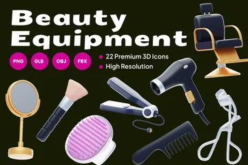 Beauty Equipment 3D Icon Pack