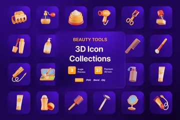 Schönheitswerkzeuge 3D Icon Pack