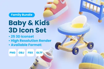 Bebês e crianças Pacote de Icon 3D