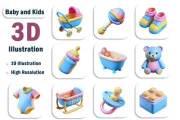 Bebê e crianças Pacote de Icon 3D