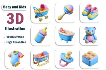 Bébé et enfants Pack 3D Icon