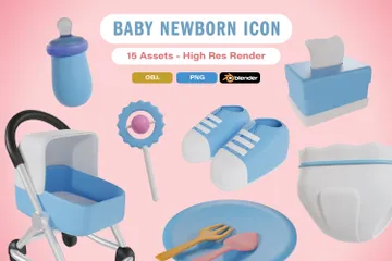Bebê recém-nascido Pacote de Icon 3D