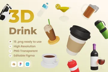 Bebidas Paquete de Icon 3D