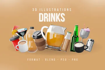 Bebidas Pacote de Icon 3D