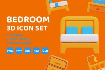 Bedroom 3D Icon Pack