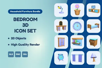 Bedroom 3D Icon Pack