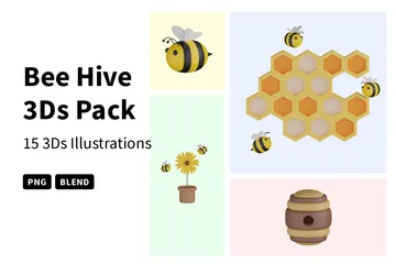 Bee Hive 3D Icon Pack