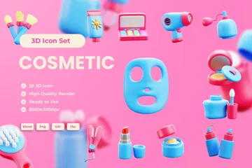 Cosmética de beleza Pacote de Icon 3D