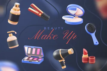 Icono 3D de maquillaje de belleza Paquete de Icon 3D