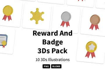 Belohnung und Abzeichen 3D Icon Pack