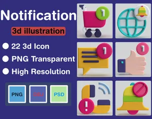 Benachrichtigung 3D Icon Pack