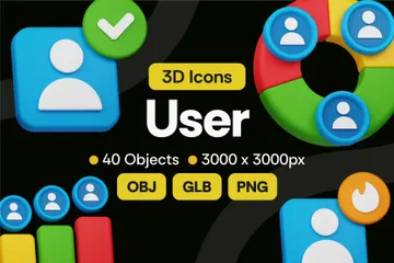 Benutzer 3D Icon Pack