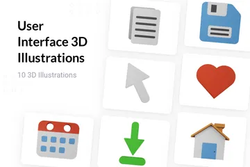 Benutzeroberfläche 3D Illustration Pack