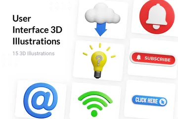 Benutzeroberfläche 3D Illustration Pack