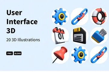 Benutzeroberfläche 3D Illustration Pack