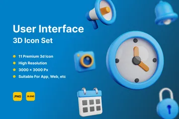 Benutzeroberfläche 3D Icon Pack