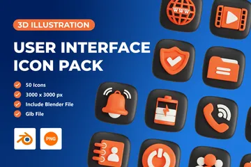 Benutzeroberfläche 3D Icon Pack