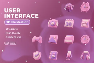 Benutzeroberfläche 3D Icon Pack