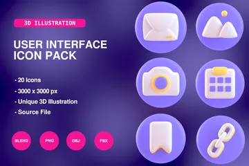 Benutzeroberfläche 3D Icon Pack