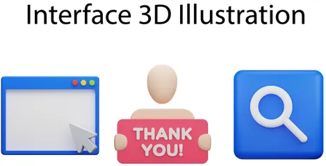 Benutzeroberfläche 3D Icon Pack