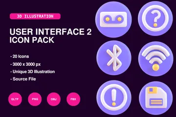 Benutzeroberfläche 3D Icon Pack