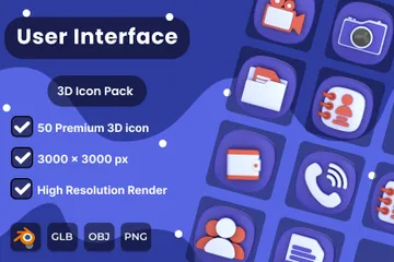 Benutzeroberfläche 3D Icon Pack