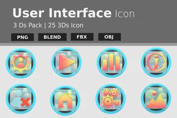 Benutzeroberfläche 3D Icon Pack