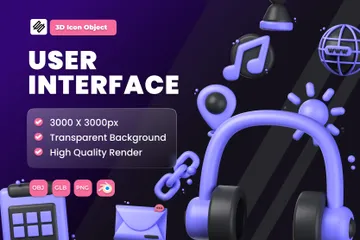 Benutzeroberfläche 3D Icon Pack