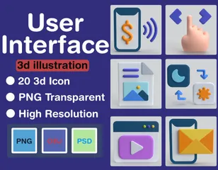 Benutzeroberfläche 3D Icon Pack