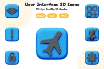 Benutzeroberfläche 3D Icon Pack