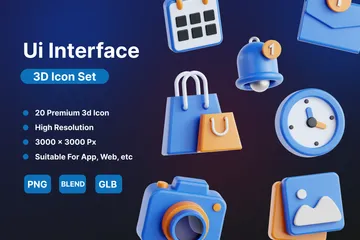 Benutzeroberfläche 3D Icon Pack