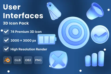 Benutzeroberfläche 3D Icon Pack