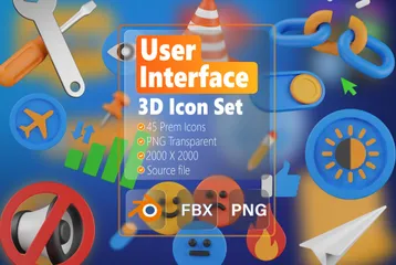 Benutzeroberfläche 3D Icon Pack