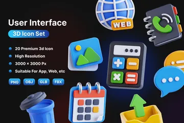 Benutzeroberfläche 3D Icon Pack