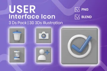 Benutzeroberfläche 3D Icon Pack